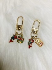 Japan Maneki Neko Lucky cat Koi fish keychain bag charm Keyring Mini Lot 2 New