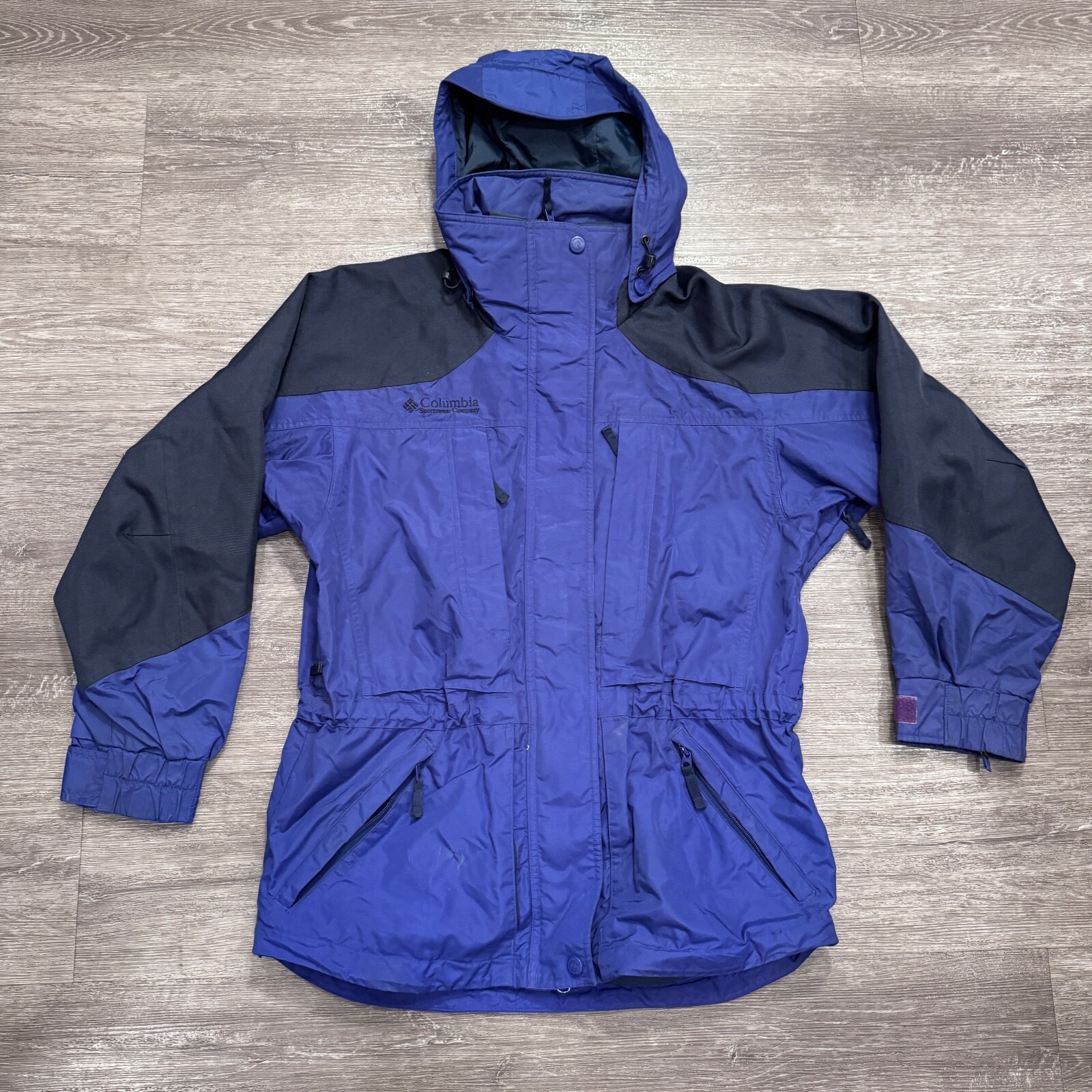 Vintage Columbia Jacket Womens Small Purple Black Full Zip 90s Japan Pockets