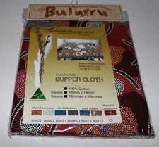 NIP Authentic BULURRU ABORIGINAL Supper Cloth Tablecloth 55x55