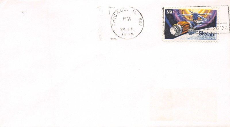 APOLLO 11 MOON LANDING 5th ANNIVERSARY USPS 7/20/74 NO CACHET 10c SKYLAB SC#1529