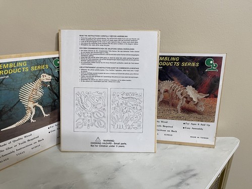 Dinosaurs 3D Wooden Model Puzzle Kits - IQ Assembling Products Series Lot Of 3 - Picture 10 of 13