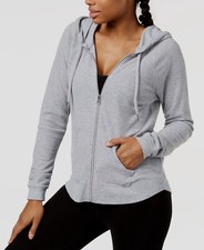 Calvin Klein Womens Gray Heathered Fitness Hoodie Size 1X