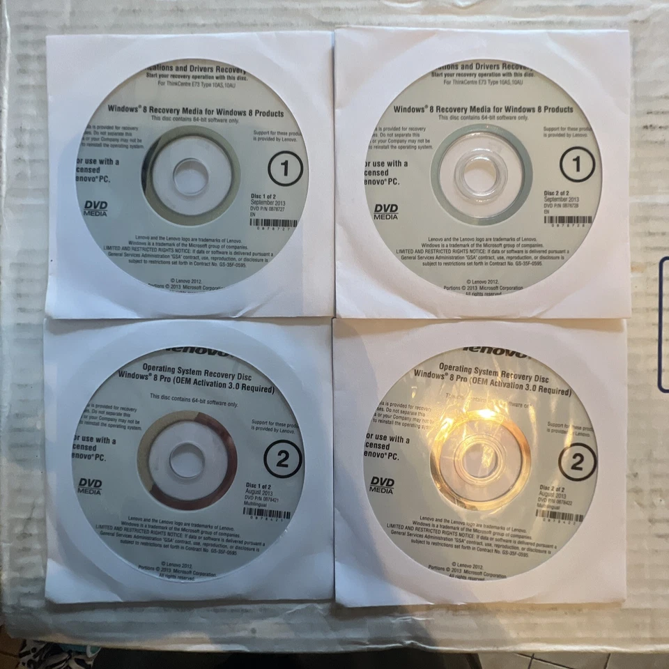 Lenovo Recovery DVDs Windows 8 Pro 64 bit - for ThinkCentre E73 Type 10AS, 10AU - Image 2 of 4