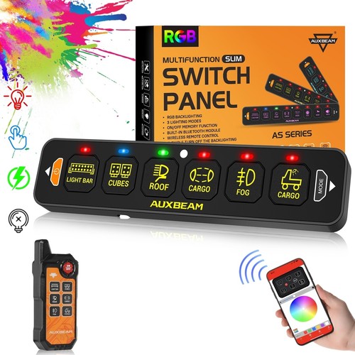 Panel de interruptor de 6 velocidades AUXBEAM RGB BARRA DE LUZ LED sistema de relé electrónico coche marino - Imagen 4 de 12