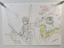 Ufotable Demon Slayer Print Key Frame Art Sheet - Tanjiro & Inosuke