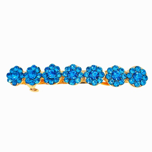 USA Glam Simple Flower Barrette Hair Clip Hairpin Rhinestone Crystal 36 Colors - Picture 32 of 40