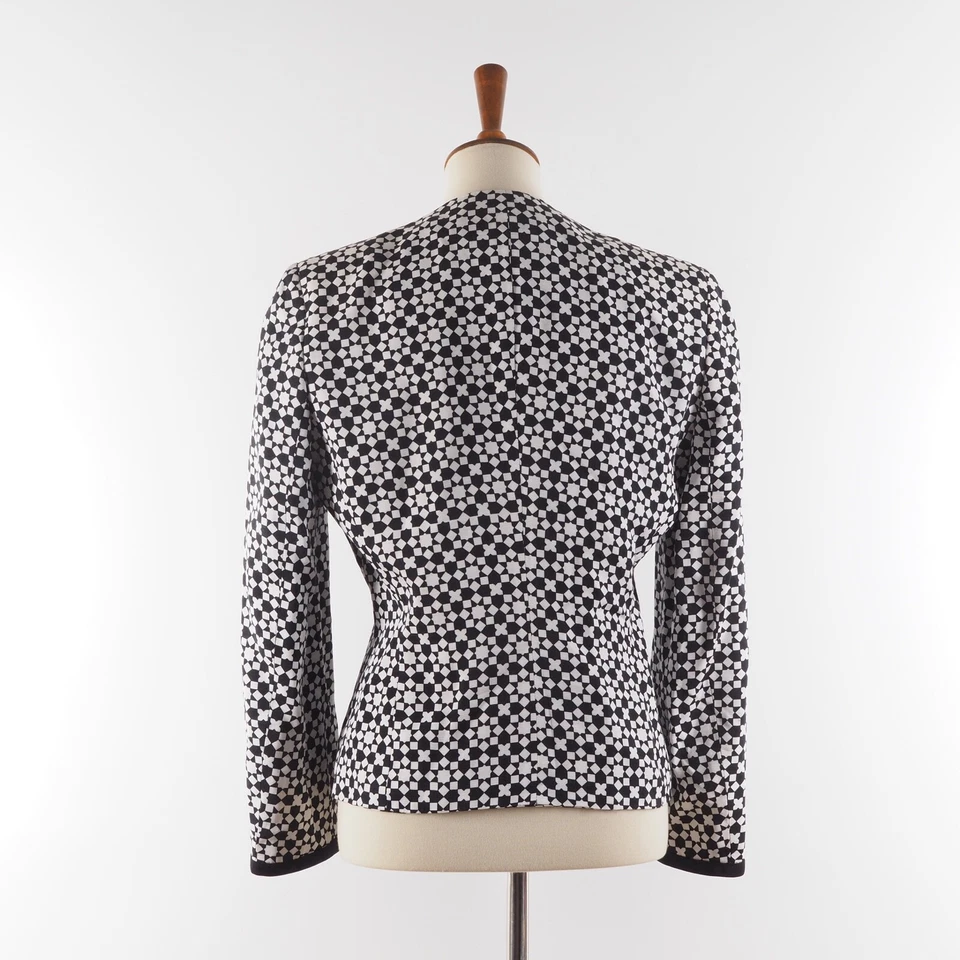 Blazer xadrez vintage Versace Versus feminino preto branco 28 42 M G - Imagem 3 de 4