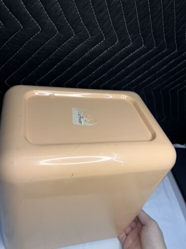 Vintage Peach Color Trash Can - Picture 2 of 4
