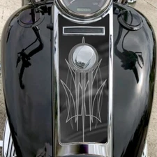 Grey White Pinstripe Black | Dash Insert Fits Harley Road King Dash Console 08+