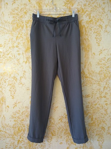NY&C Soft Pant Women's Sz S Dark Gray Stretch Fabric Pull On Slim Leg Drawstring - Bild 1 von 10