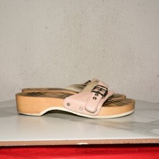 Burberry Leather Slide Wood Pink Women 38