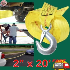 2" x 20' Boat Trailer Winch Strap Replacement with Marine Grade Stainless Hook