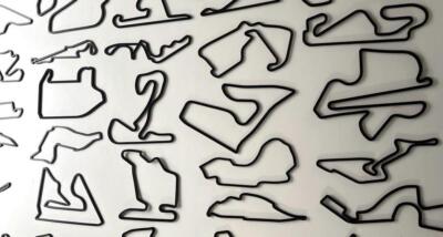 32 SPUREN SET - Schwarz 2023 F1 Rennstrecke Wandbild Rennbahn Motorsport 3D Druck