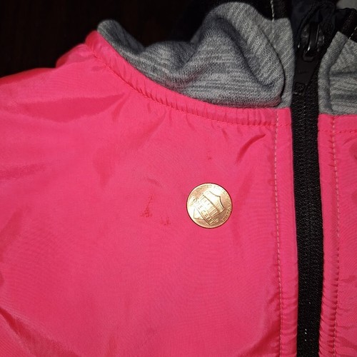 Nike Jacket Girls Size 4/XS Hot Pink & Gray Zip Up Hooded Jacket Dri-Fit - Picture 3 of 14