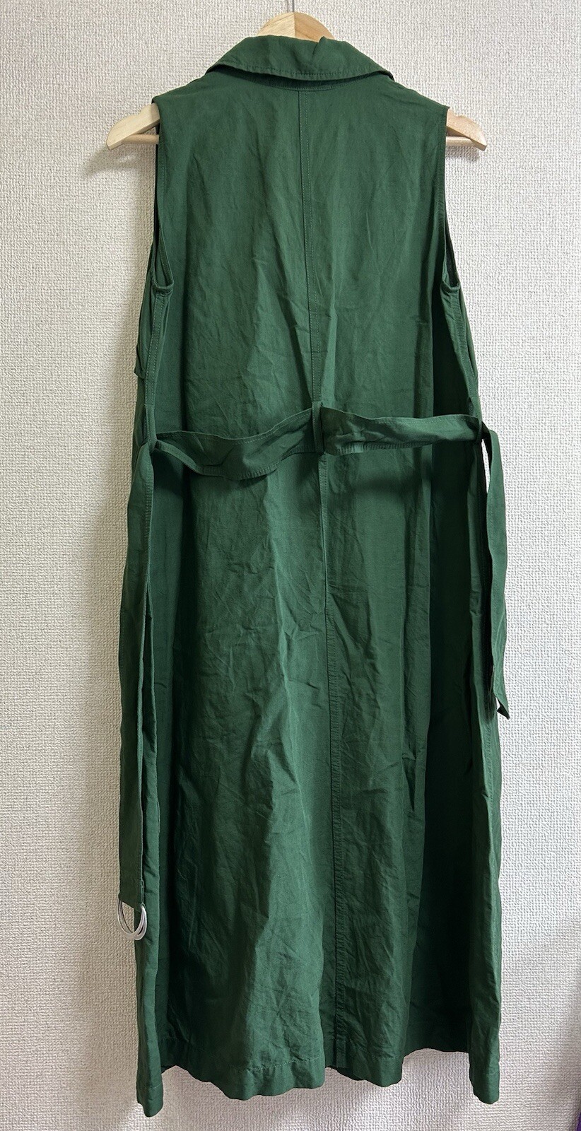 Uniqlo x JW Anderson Green Rayon Linen Sleeveless Trench Coat Dress Sz M