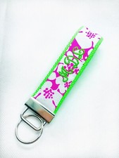 Monogram Key Fob, Persoalized, Lime Green, Pink, Key Ring, Birthday Gift
