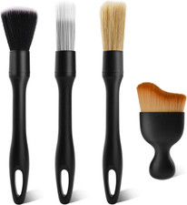 4PCS Car Detailing Brush Kit - Ultra Soft Boars Hair Car Interior Detailing Brus