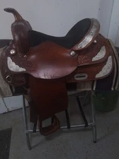 15" Hereford TexTan  Show Saddle With Silver