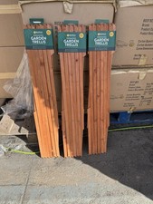 Image of 3 Light Brown 6ft X 2ft Wooden Expanding Garden Trellis 1.8m X 60cm