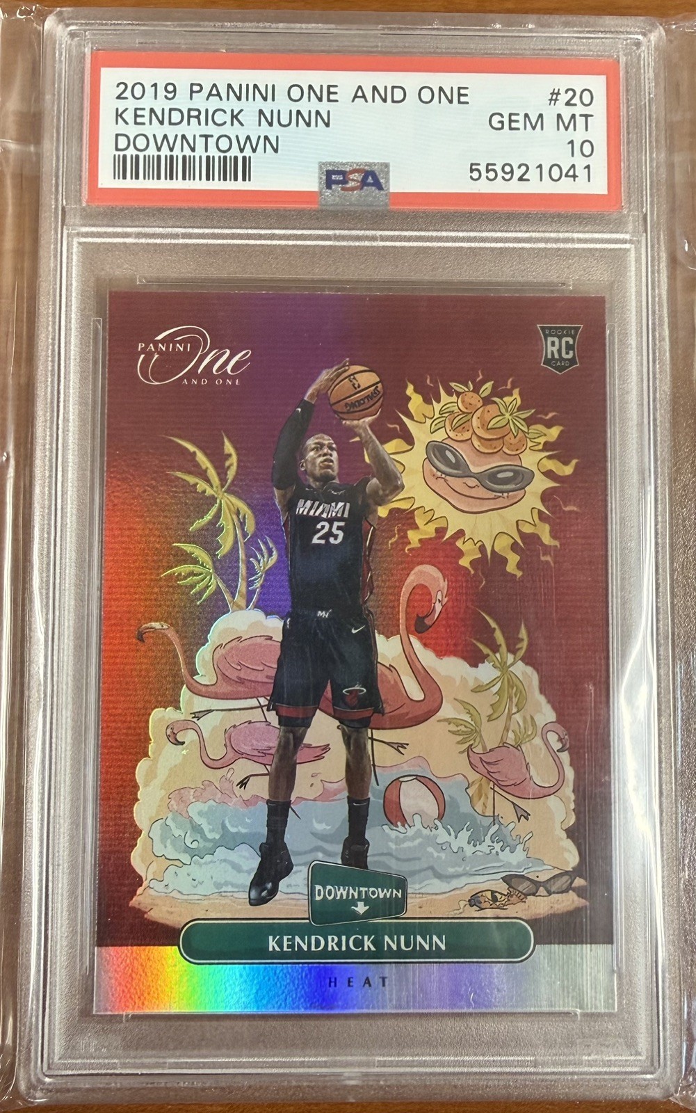2019-20 Panini One and One DOWNTOWN Kendrick Nunn Heat RC Rookie PSA 10