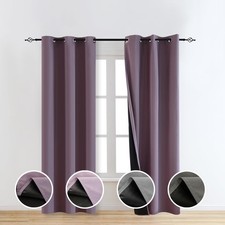 100 Purple Blackout Curtains for Bedroom,Room Darkening Curtains 84 inch Cur...
