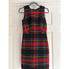 J.Crew Womens Stewart Tartan Plaid Tweed Sheath Dress Sleeveless Multi Color 2