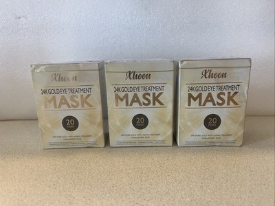 3  24K Gold Under Eye Patches - 20 Pairs Collagen, Under Eye Mask exp: 1/11/26