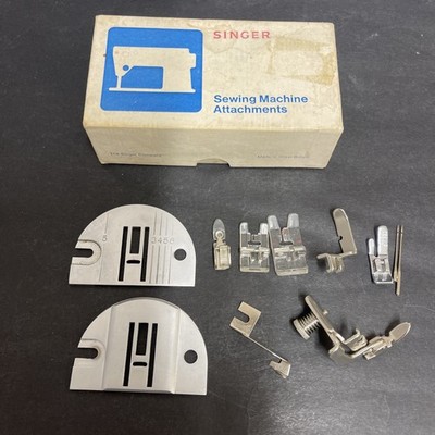 Vintage Singer Nähmaschinenteile 6 Fuß Aufsätze Zick Zack Platte 310703 Karton