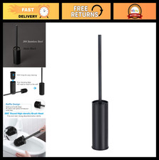 Stainless Steel Black Toilet Bowl Brush  Holder Set - Durable Cleaning Tool