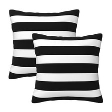 Black White Pillow Covers 18x18, Farmhouse Style, Set Of 2, Home Decor