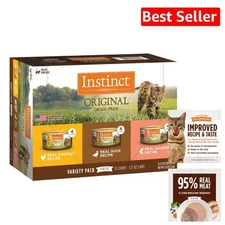 High-Protein Grain-Free Wet Cat Food - 12 Cans of 5.5 oz Pate for All Ages