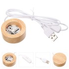 LED Light Display Pedestal Wooden Light Base Crystal Round Display Base
