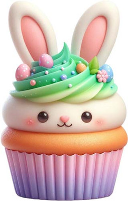 Osterhase Cup Cake Wandbild Schlafzimmer Laptop Dekor Vinyl Aufkleber Abziehbild 6 Größen