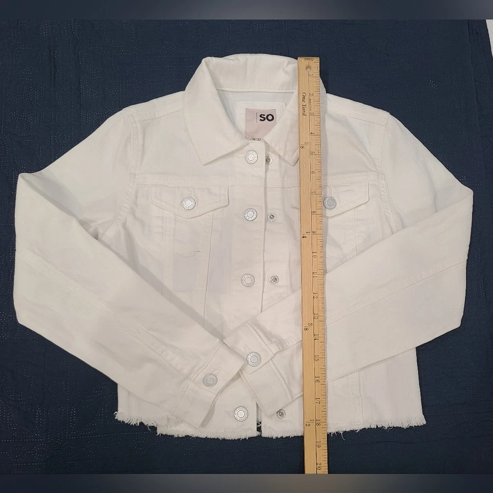 Chaqueta vaquera blanca SO para niñas talla 10 Foto 2 de 3