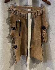 Vintage Lillian Vernon Leather Chaps Children  s Western Suede Costume Cowboy