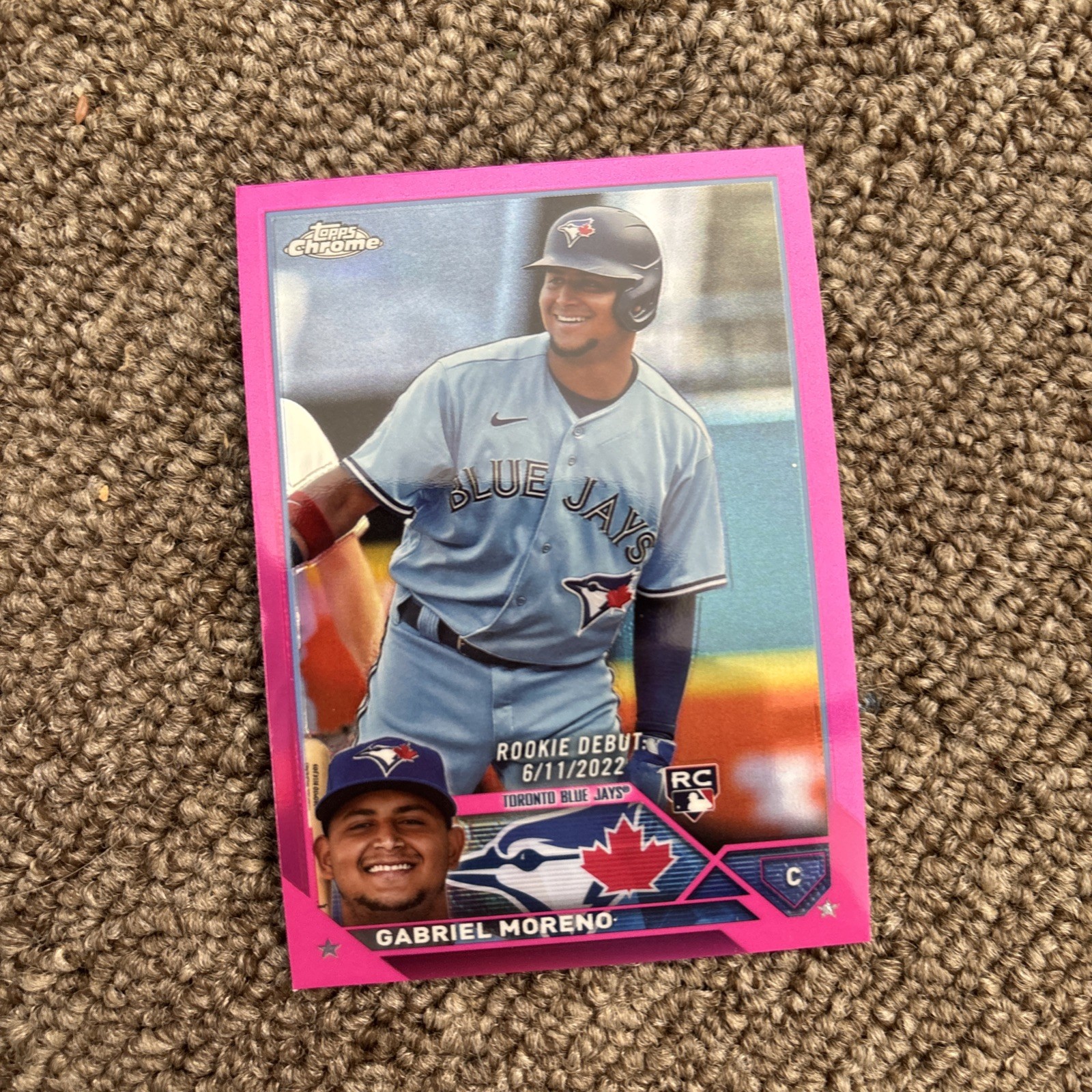 2023 Topps Chrome Update Gabriel Moreno Pink Refractor RC USC168 Blue Jays