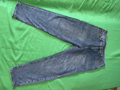 Herren Jeans Gr. W33 Blau Straight Leg Denim Hose Washed Used Look