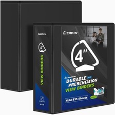 Heavy-Duty 4 Inch D-Ring Binder with Pockets - Set of 2 for Document Storage