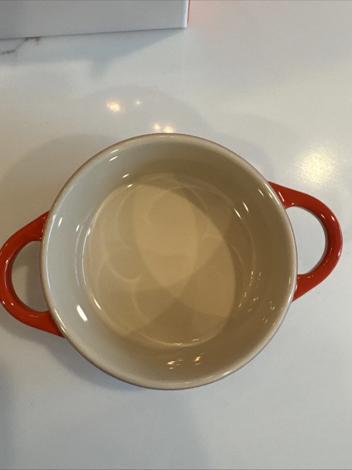 LE CREUSET Mini Petite Round Cocotte Casserole w/ Lid Cerise Red *NIB - Image 4 of 4