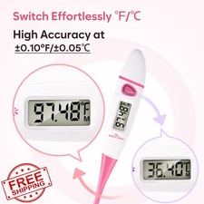 Easy Home Basal Body Thermometer Pink BBT Fertility Memory Recall