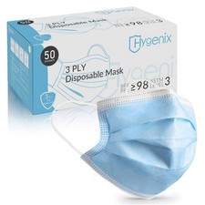 Hygenix Level 3 Procedure 3Ply Disposable Face Masks 98 Filtration, Fluid