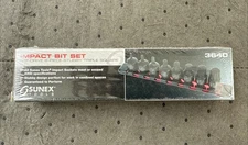 Sunex 3640 Impact Bit Socket Set, Stubby Triple-Square, 3/8” Drive, 8Pcs