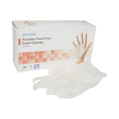 McKesson Vinyl Exam Glove Standard Cuff Length X-LARGE 130 per Box