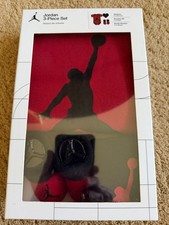 NIKE Jordan 3 Piece INFANT Bodysuit Booties Large Cap SET Color Red 0-6 Months