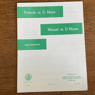 Prelude in G Major+Minuet~D Minor~Bach~400 Series~455-2~Art Publication Society