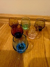 Set Of 6 Antique Miniature Shot Glasses