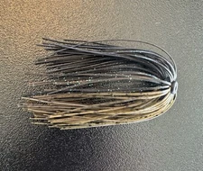 Bass Jig Skirts - Lot Of 10 - Color Green Pumpkin / Black Blue - Double Banded