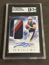 2019 Panini Origins- Rookie Jumbo 4 Color Patch Jarrett Stidham #107 AUT,MEM, RC