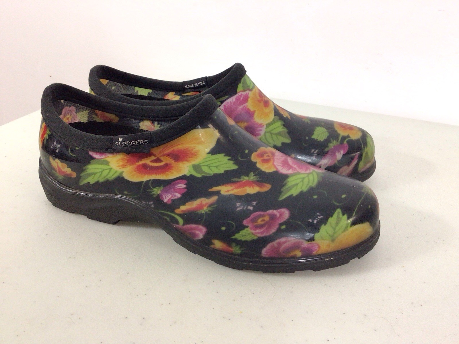 Sloggers Floral Waterproof Shoes Garden Clogs Womens 8