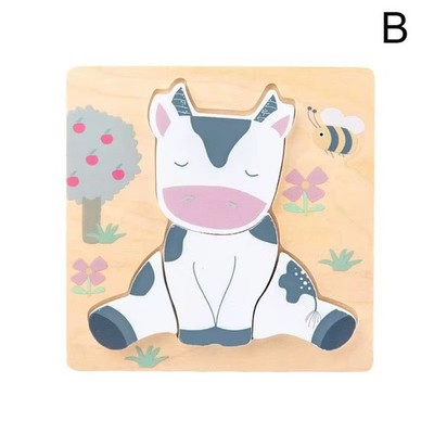 Wooden Animal Puzzle for Toddlers   Montessori Educational Toy  1-3 Shape Puzzle